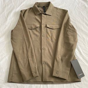 New Lululemon Gridliner Fleece Overshirt HENM/NOMD Nomad Brown Mens Size XS